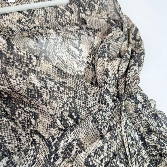 Veronica Beard Teagan Ruched Python-Printed Dress Womens 4 Ruched Slit - Picture 8 of 12